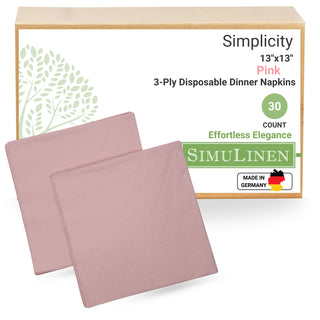 13"x13" SimuLinen Simplicity Collection - 3-Ply - Dark Pink - Pack of 30