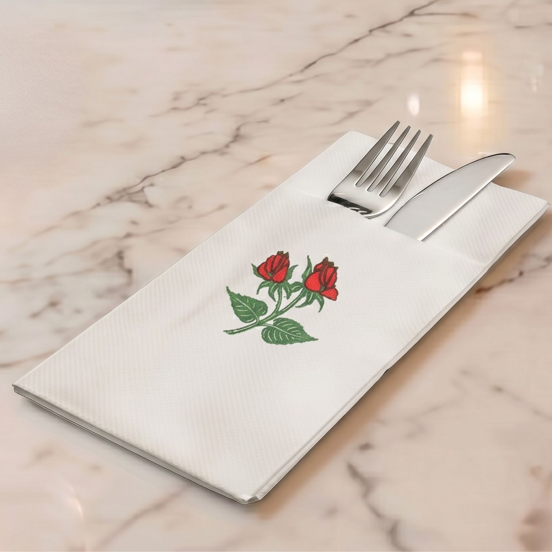 DOUBLE ROSE Premium Disposable Pocket Napkins — Cloth-Like Airlaid 17x17"
