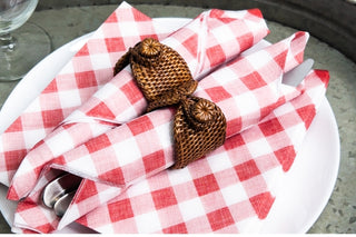 SimuLinen Red Gingham ClassicPoint disposable napkins.