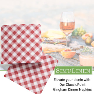 Elevate your picnic with our ClassicPoint Gingham Dinner Napkins.