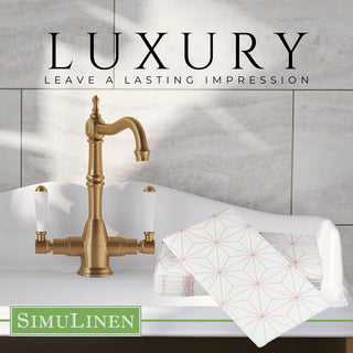 12"x17" SimuLinen Signature Rose Gold Geometry Guest Towel