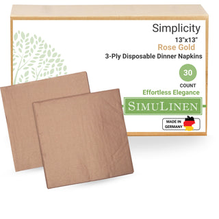 13"x13" SimuLinen Simplicity Collection - Rose Gold - Pack of 30