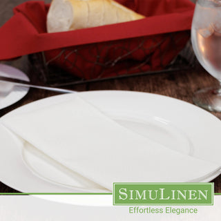 19"x17" SimuLinen Signature White Dinner Napkin