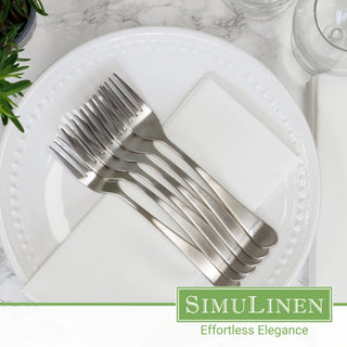 19"x17" SimuLinen Signature White Dinner Napkin