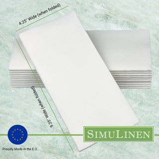 19"x17" SimuLinen Signature White Dinner Napkin