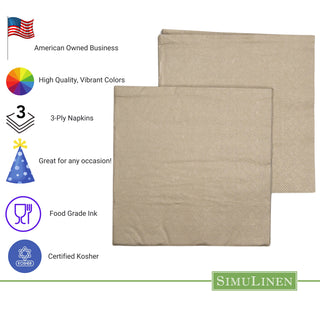 13"x13" SimuLinen Simplicity Collection - 3-Ply - Champagne Gold **FINAL SALE**