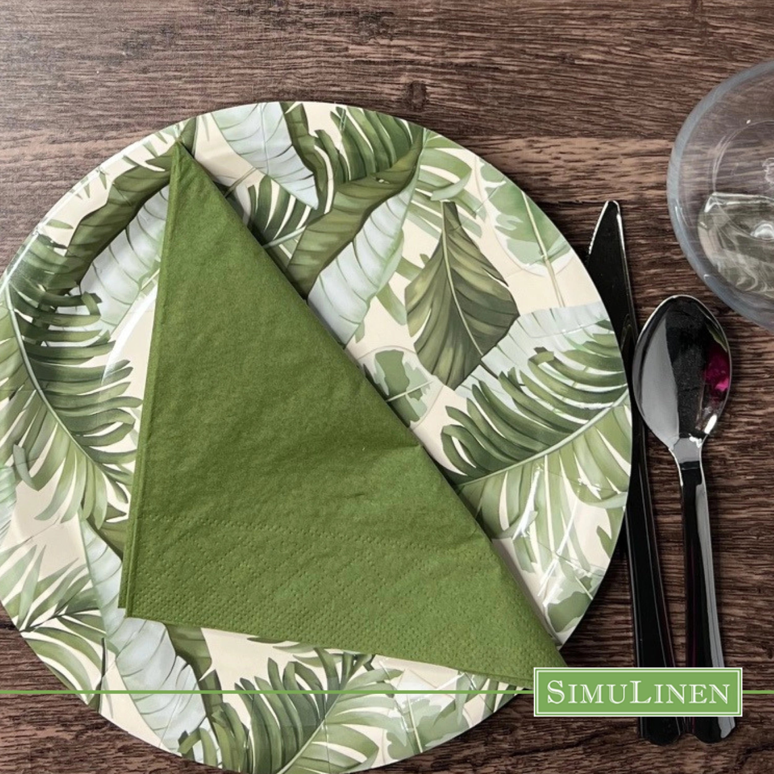 OLIVE GREEN Simplicity Disposable Napkins — Premium 3-Ply 13x13"
