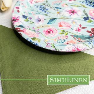 13"x13" SimuLinen Simplicity Collection - 3-Ply - Olive Green **FINAL SALE**
