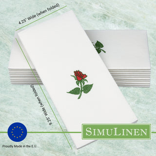 19"x17" SimuLinen Signature Rose Design Dinner Napkin *FINAL SALE*