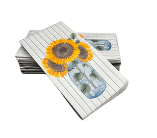 12"x17" SimuLinen Signature Shiplap and Sunflowers Guest Towel