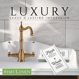 12"x17" SimuLinen Signature Wash Your Hands Guest Towel