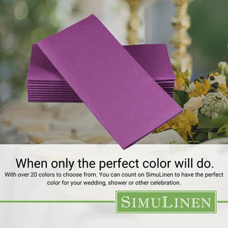 When only the perfect color will do. With over 20 colors to choose from. You can count on SimuLinen to have the perfect color for your wedding, shower, or other celebration.