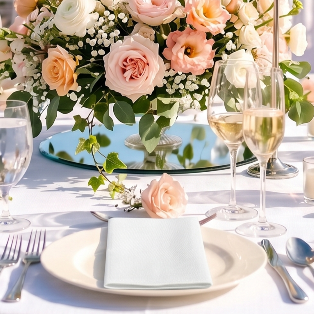 WHITE Premium Disposable Pocket Napkins — Cloth-Like Airlaid 17x17"