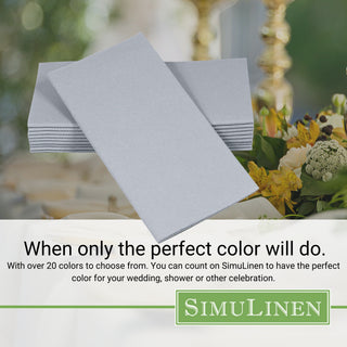 When only the perfect color will do. With over 20 colors to choose from. You can count on SimuLinen to have the perfect color for your wedding, shower, or other celebration.