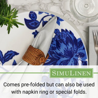 Comes pre-folded but can also be used with a napkin ring or special folds.