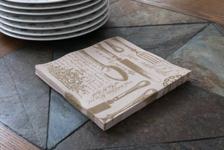 SimuLinen Gallery Vintage Brown and Gold Dinner Napkin