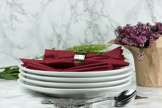 SimuLinen Flat Pack Unfolded Burgundy Dinner Napkin