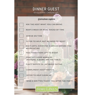 Dinner Guest Etiquette Checklist