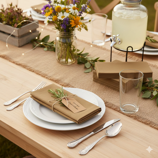Rustic Elegance: The Perfect Pairing of Burlap and SimuLinen Natural Brown Napkins