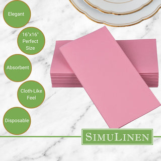 Signature Color Disposable Dinner Napkin Bullet Points. Elegant. 16"x16" - Perfect size. Absorbent. Cloth-Like feel. Disposable.