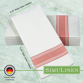 19"x17" SimuLinen Signature Bistro Red Stripe Dinner Napkin