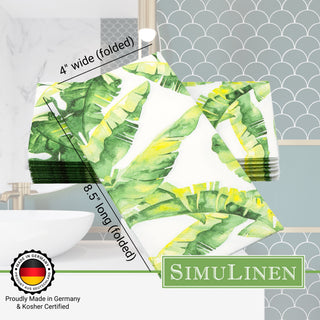 Proudly Made in the Germany and Kosher Certified. Folded guest towel dimensions: 8.5" long by 4" wide.