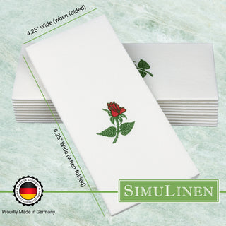 19"x17" SimuLinen Signature Rose Design Dinner Napkin