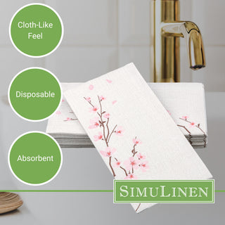 Bullet point image for SimuLinen guest towels: Cloth-like feel, disposable, and absorbent.