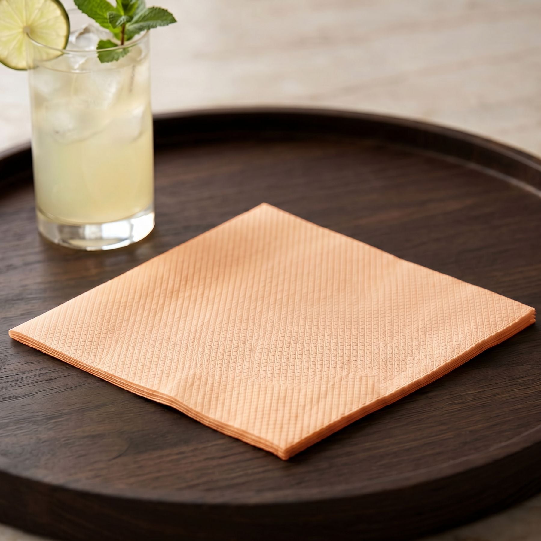 ORANGE APRICOT Disposable Cocktail Napkins — Cloth-Like Airlaid 10x10"