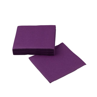 SimuLinen Cocktail and Party Napkins Beverage Napkins - AUBERGINE