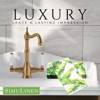 12"x17" SimuLinen Signature Tropical Banana Leaves Guest Towel