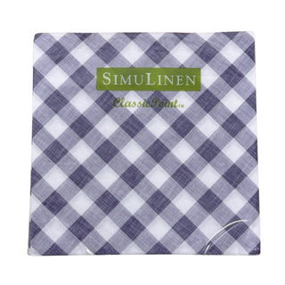 SimuLinen Blue Gingham ClassicPoint napkins in their shrink-wrapped packaging.