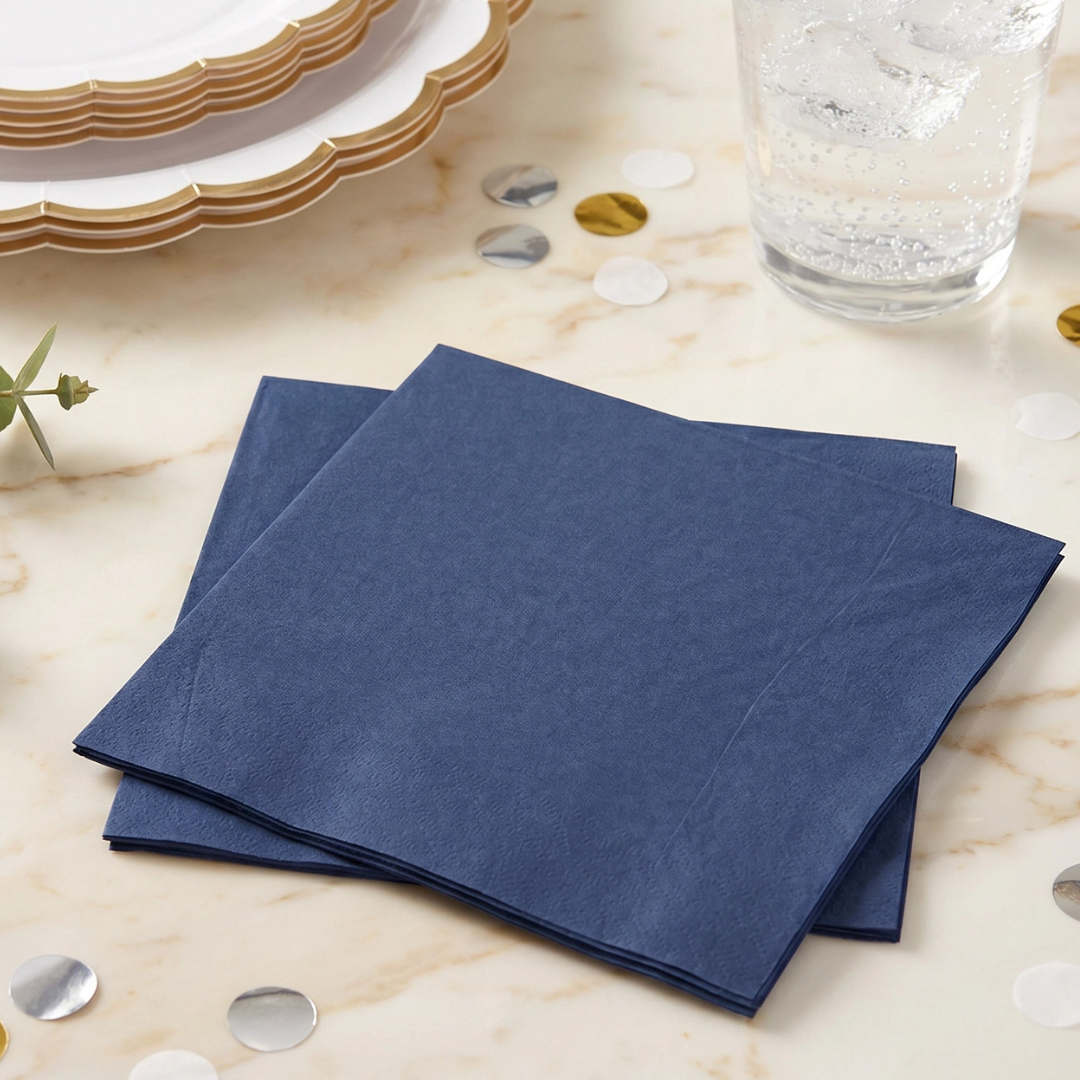 DARK BLUE Simplicity Disposable Napkins — Premium 3-Ply 13x13"