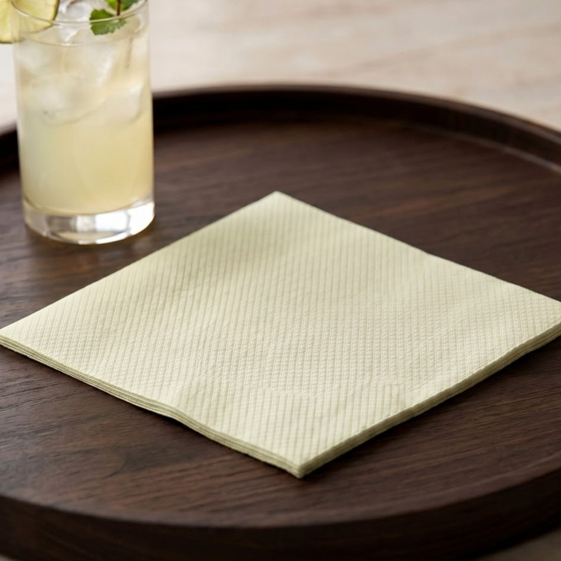 CHAMPAGNE IVORY Disposable Cocktail Napkins — Cloth-Like Airlaid 10x10"