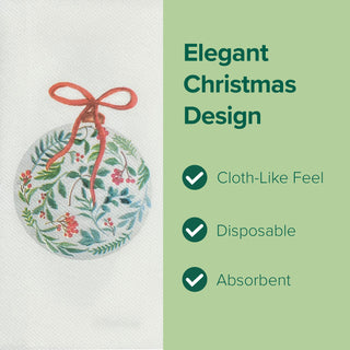 12"x17" SimuLinen Signature Christmas Guest Towels