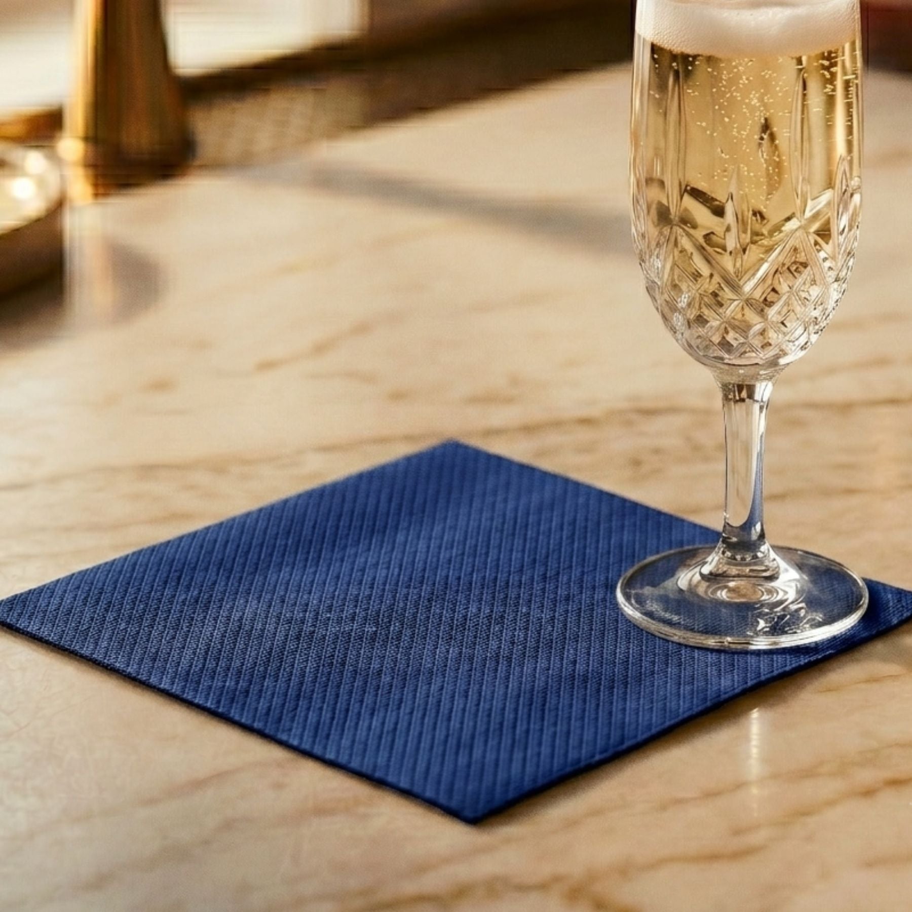 DARK NAVY BLUE Cloth Like Cocktail & Beverage Napkins - 10"x10"