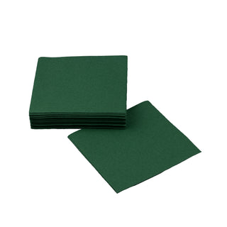 SimuLinen Cocktail and Party Napkins Beverage Napkins - DARK GREEN