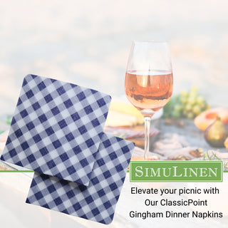 Elevate your picnic with our ClassicPoint Gingham Dinner Napkins.