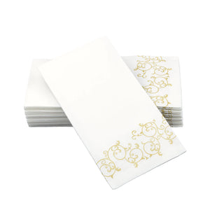 Signature Gold Floral + Gold Beverage Napkins