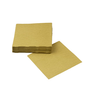 SimuLinen Cocktail and Party Napkins Beverage Napkins - GOLD