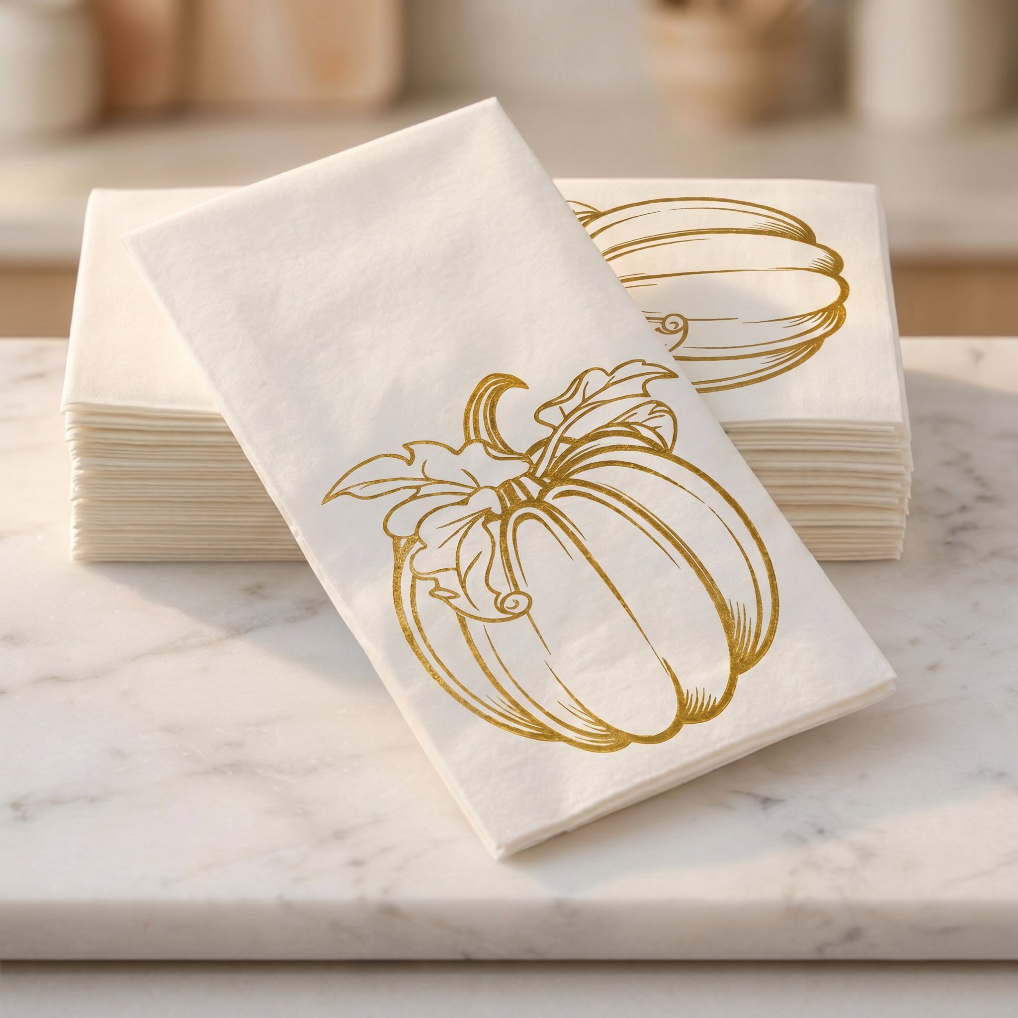 GOLD PUMPKIN Disposable Guest Towels — Cloth-Like Airlaid 12x17"