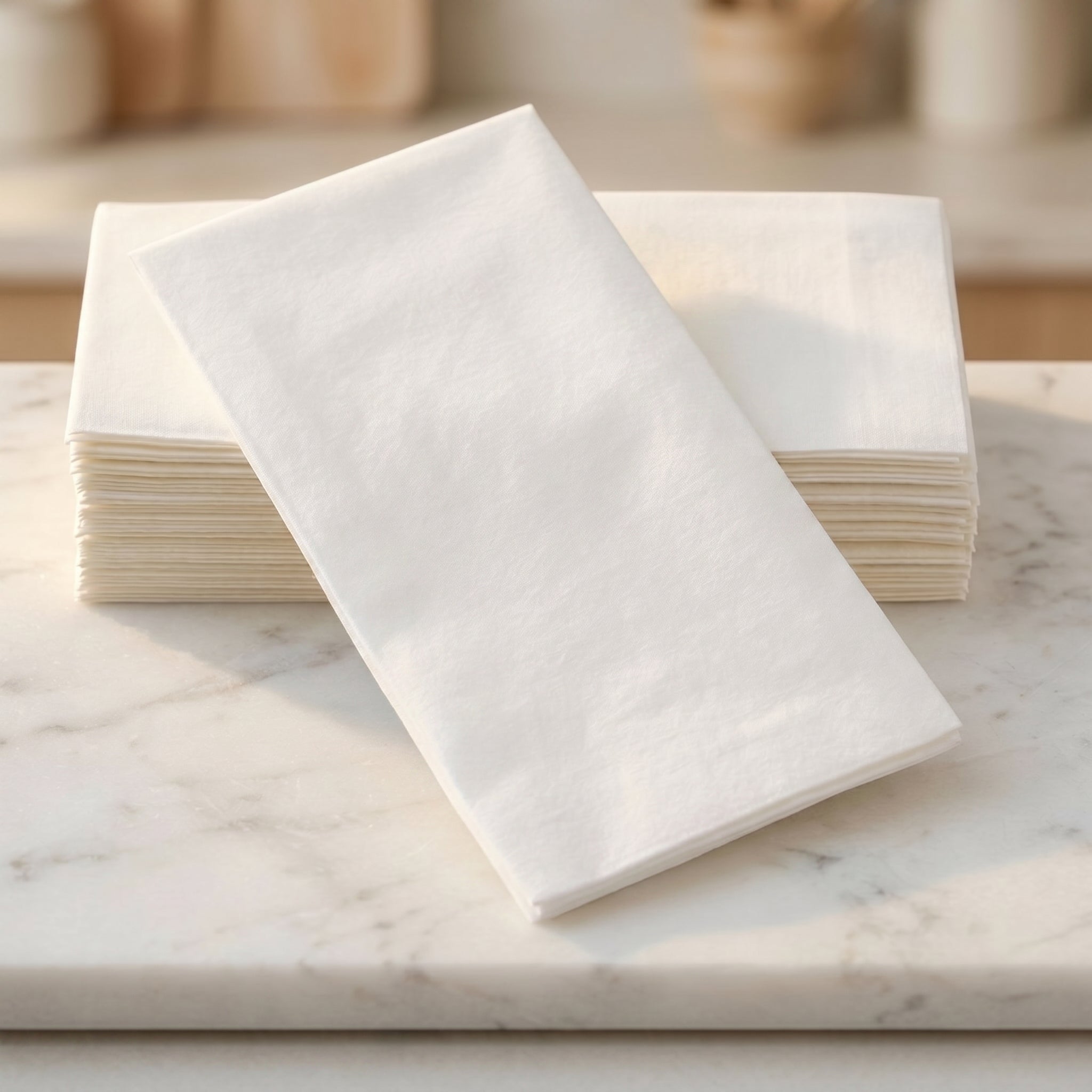 WHITE Disposable Guest Towels — Cloth-Like Airlaid 12x17"