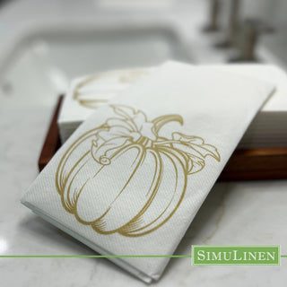 12"x17" SimuLinen Signature Gold Pumpkin Guest Towel