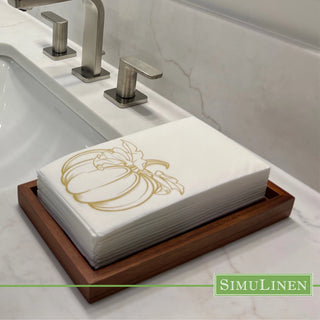 12"x17" SimuLinen Signature Gold Pumpkin Guest Towel