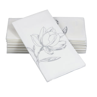 12"x17" SimuLinen Signature Silver Magnolia Guest Towel 25 count **FINAL SALE**