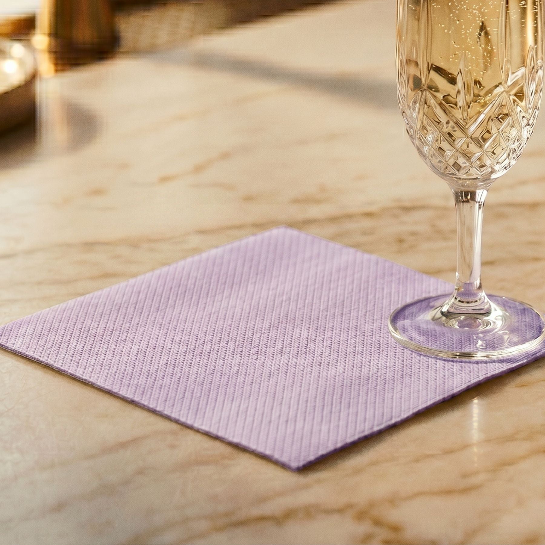 PURPLE LAVENDER Disposable Cocktail Napkins — Cloth-Like Airlaid 10x10"