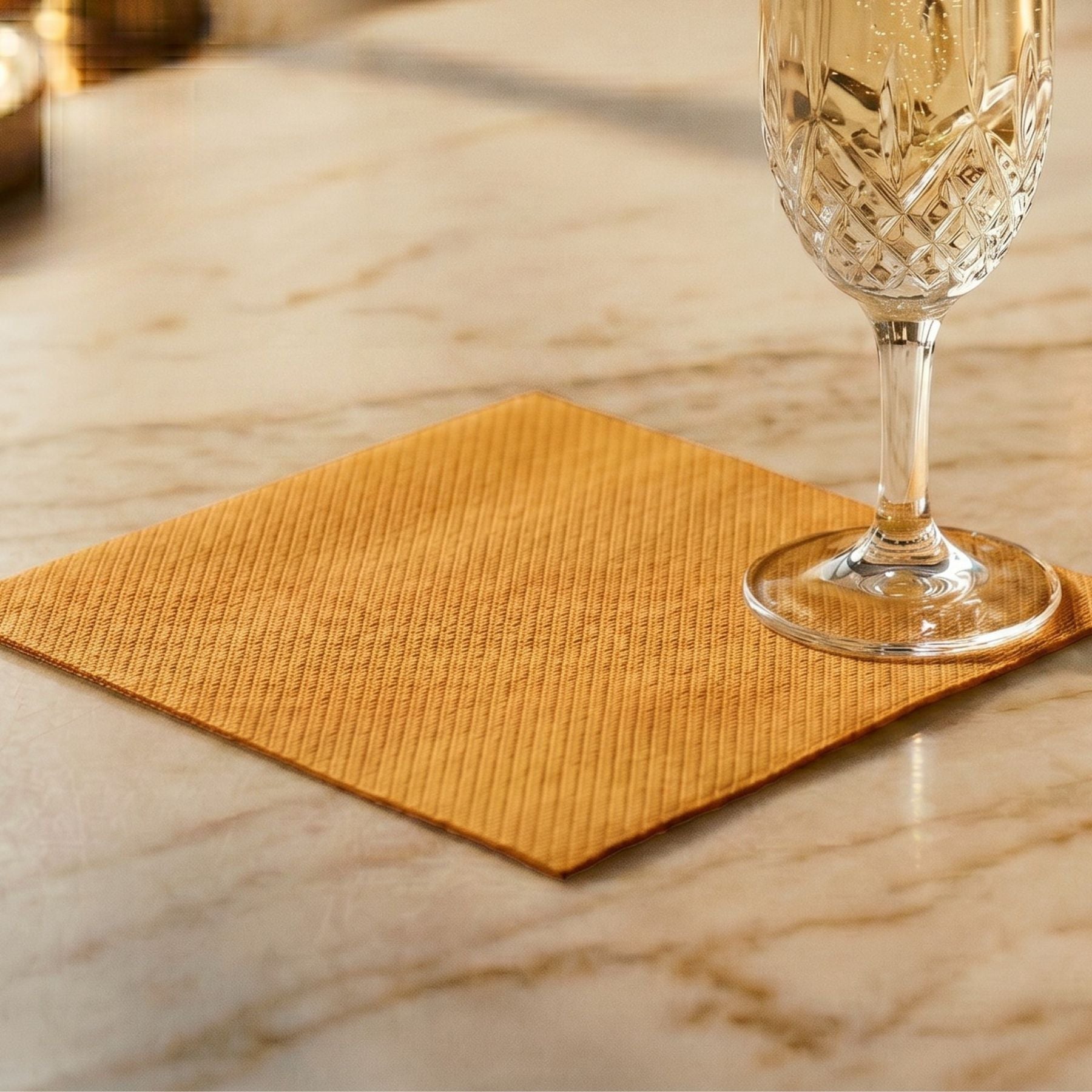 ORANGE CURRY Disposable Cocktail Napkins — Cloth-Like Airlaid 10x10"