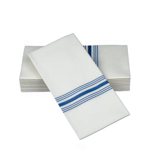 SimuLinen Pocket Blue bistro stripe dinner napkins