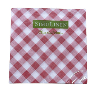 Red Gingham ClassicPoint napkins in their shrink-wrapped packaging.