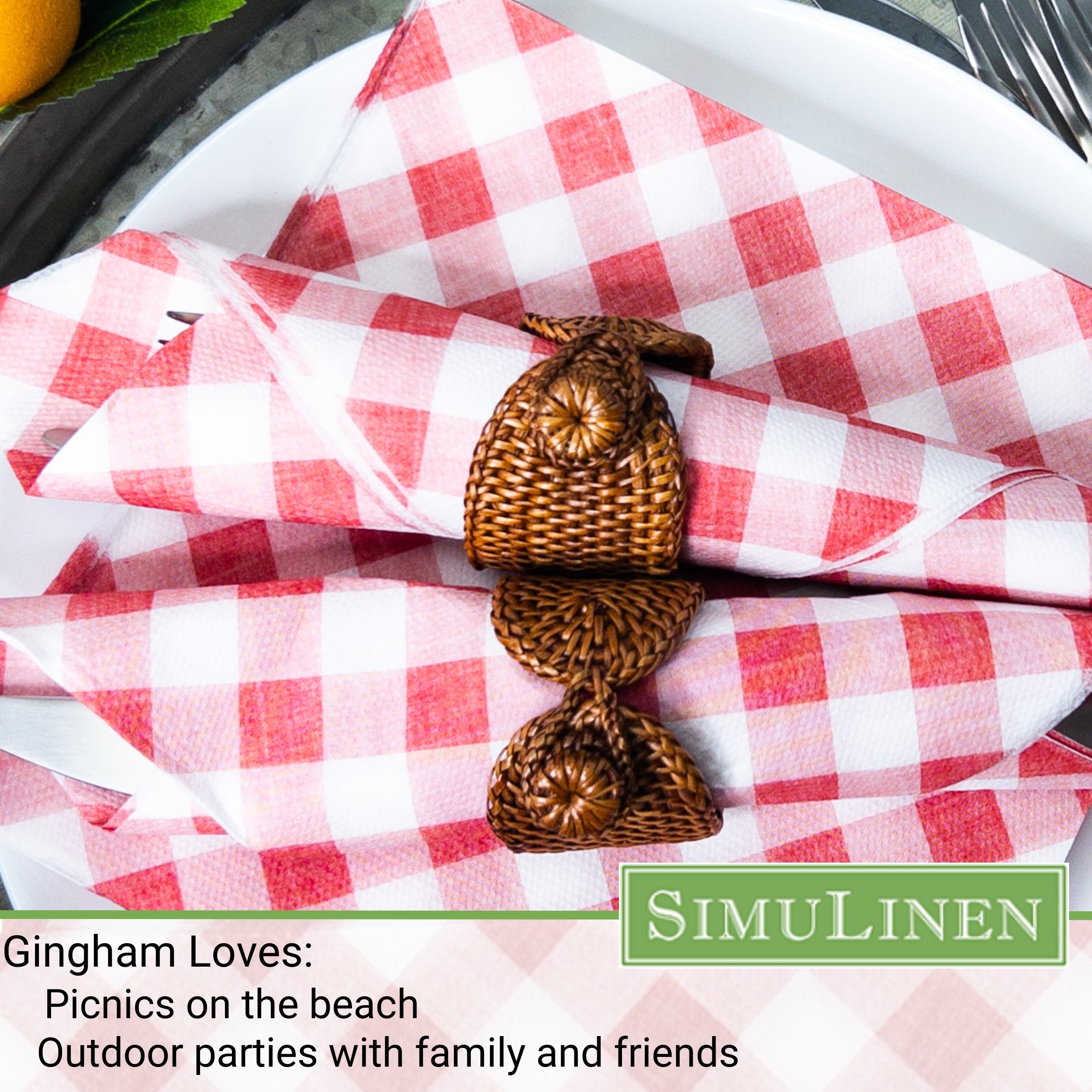 Red Gingham loves: Picnics on the beach, and outdoor parties with family and friends.
